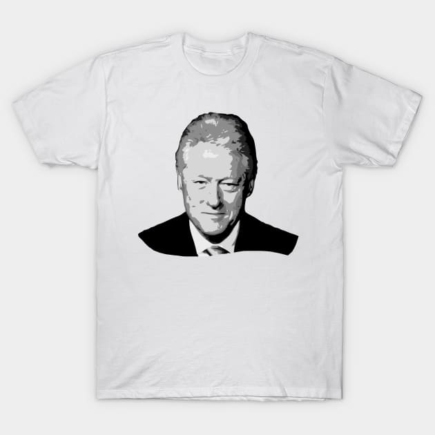 Bill Clinton Gryscale Pop Art T-Shirt by Nerd_art